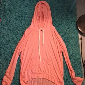 Light Pink and White Stripped Hoodie